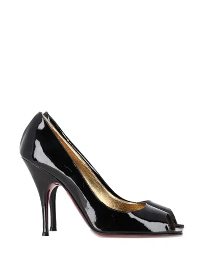 Pre-owned Dolce & Gabbana Peep-toe Patent-leather Pumps In Black