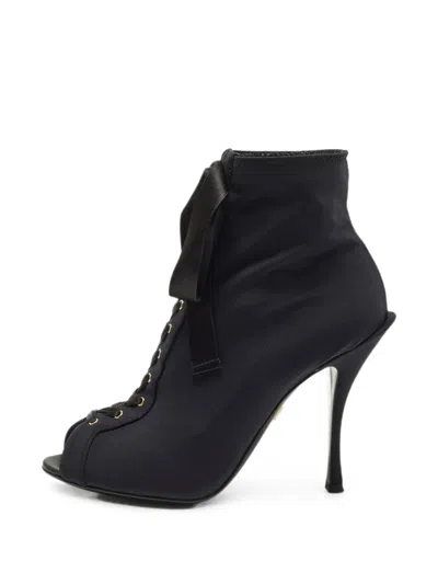 Pre-owned Dolce & Gabbana Peep-toe High-heel Sandals In Black