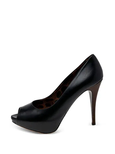 Pre-owned Dolce & Gabbana Peep-toe Pumps In Black
