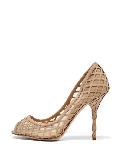 Pre-owned Dolce & Gabbana Peep-toe Sandals In Neutral
