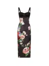 Dolce & Gabbana Rasovi Bouquet Fantichi Bustier Midi Dress In Black