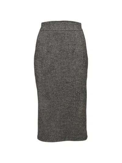 Pre-owned Dolce & Gabbana Pencil Midi Skirt In Gray