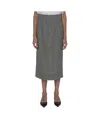 Dolce & Gabbana Houndstooth-pattern Midi Skirt In Gray