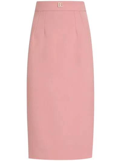 DOLCE & GABBANA DOLCE & GABBANA PENCIL SKIRT IN BUBBLEGUM PINK WITH DART DETAILING