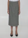 Dolce & Gabbana Houndstooth-pattern Midi Skirt In White
