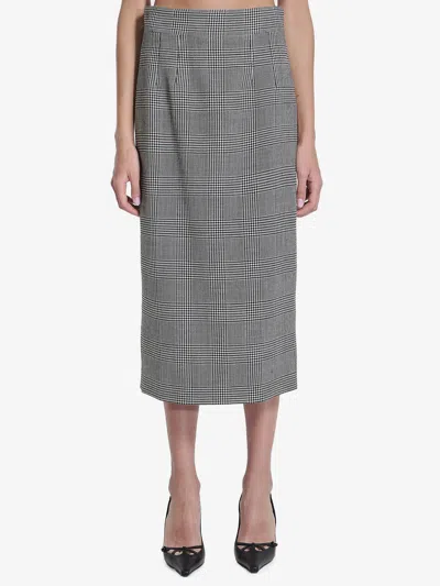 Dolce & Gabbana Houndstooth-pattern Midi Skirt In Multi