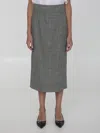 Dolce & Gabbana Houndstooth-pattern Midi Skirt In White