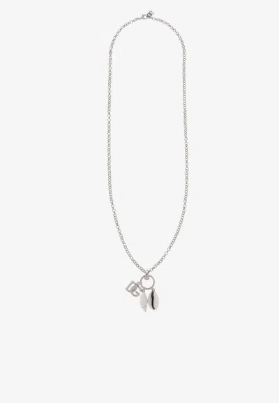 Dolce & Gabbana Pendant Chain Necklace In Metallic