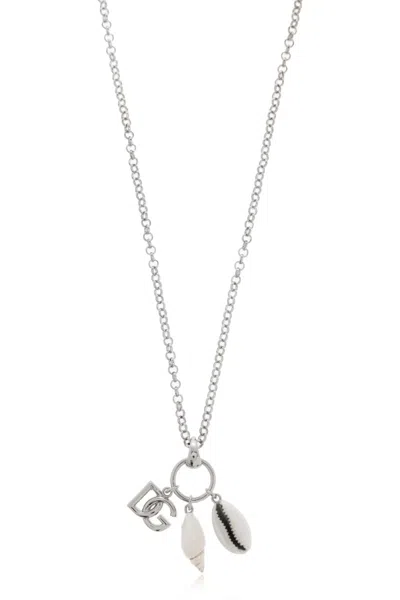 Dolce & Gabbana Dolce  Gabbana Pendant Detailed Necklace In White