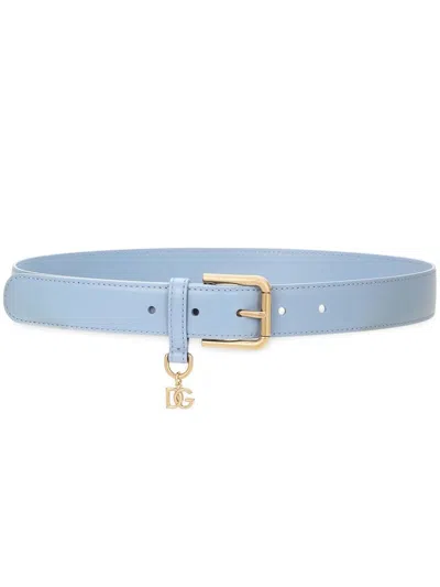 Dolce & Gabbana Dg Charm Belt In Light Blue