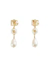 Dolce & Gabbana Drop Earrings With Pearls And Dg Logo In Yellow
