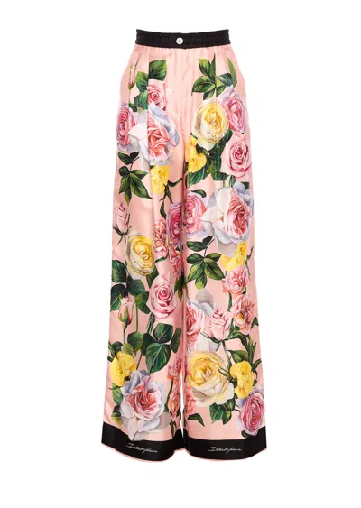 Dolce & Gabbana Peonie And Rose Print Pants