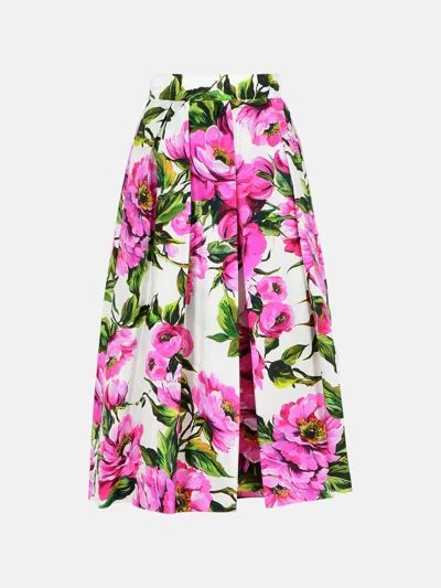 DOLCE & GABBANA 'PEONIE' PINK COTTON SKIRT