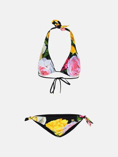 Dolce & Gabbana 'peonie' Pink Polyamide Blend Bikini