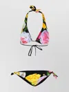 Dolce & Gabbana Peonie Pink Polyamide Blend Bikini In Black