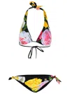 Dolce & Gabbana Peonie Pink Polyamide Blend Bikini In Multicolor