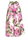 Dolce & Gabbana Peonies Printed Flared Skirt In Multicolor