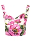 Dolce & Gabbana Printed Poplin Bustier Top