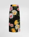 Dolce & Gabbana Multicolor Shirt With Oversize Pointed Collar And All-over Floral Motif In Silk Stretch Woman In Print