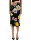 Dolce & Gabbana Multicolor Shirt With Oversize Pointed Collar And All-over Floral Motif In Silk Stretch Woman