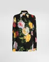 Dolce & Gabbana Multicolor Shirt With Oversize Pointed Collar And All-over Floral Motif In Silk Stretch Woman In Print