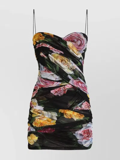 Dolce & Gabbana Peony And Rose Print Dress