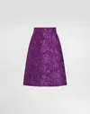 Dolce & Gabbana Peony Brocade Skirt In Purple