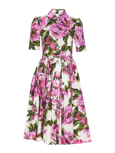 Dolce & Gabbana Women Flower Print Dress In Multi