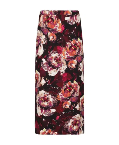 DOLCE & GABBANA DOLCE  GABBANA PEONY PRINTED CADY CALF-LENGTH SKIRT