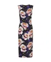 Dolce & Gabbana Peony-print Sleeveless Midi Dress In Multicolor