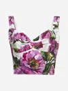 Dolce & Gabbana Dolce&gabbana Peony Print Bustier Top