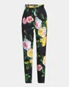 Dolce & Gabbana Peonie And Roses Floral-print Cotton-blend Brocade Straight-leg Pants In Blkmixflow