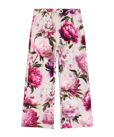 Dolce & Gabbana Peony-print Fleece Trousers In Multi