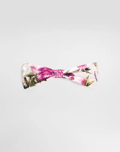 Dolce & Gabbana Babies' Bandeau En Interlock À Imprimé Pivoines In Multi