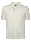 Dolce & Gabbana Perforated Cotton Knit Shirt In Beige