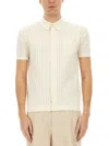 Dolce & Gabbana Perforated Cotton Knit Shirt In Neutrals
