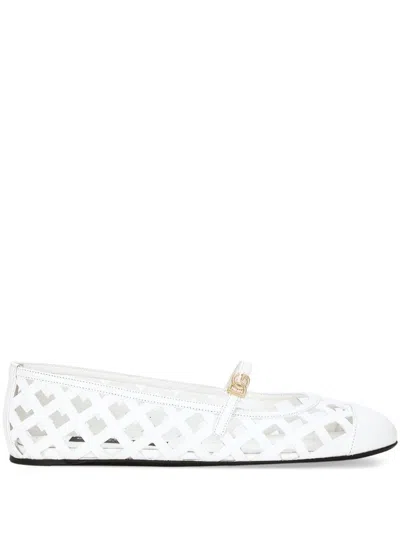 DOLCE & GABBANA PERFORATED LEATHER BALLERINA SHOES