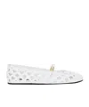 Dolce & Gabbana Formale Cutout Leather Ballet Flats In White
