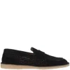 Dolce & Gabbana 'florio' Black Loafers With Logo Detail On The Rear And Penny Slot In Black