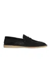 Dolce & Gabbana 'florio' Black Loafers With Logo Detail On The Rear And Penny Slot In Black