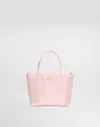 Dolce & Gabbana Perforated Patent Leather Shoulder Bag In Pink