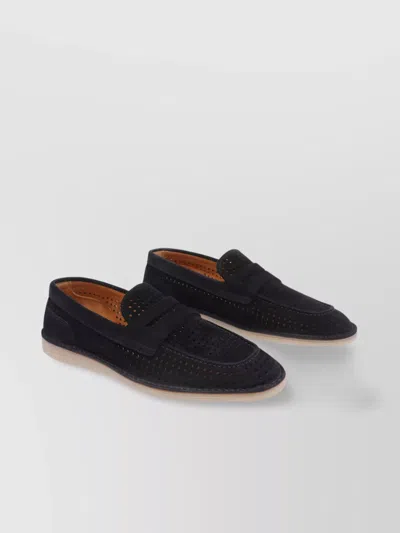 Dolce & Gabbana Perforated Suede Leather Loafers