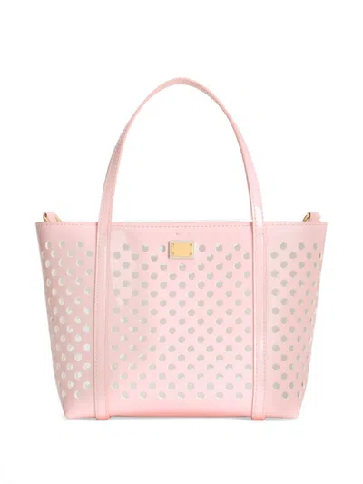 Dolce & Gabbana Kids' Perforated Tote Bag In Pink