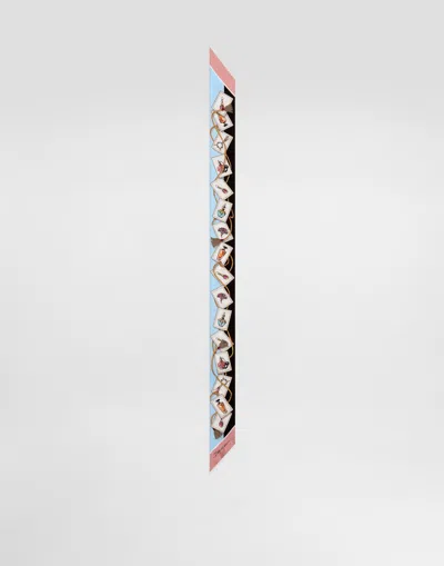 Dolce & Gabbana Perfume-print Silk Twill Bandeau 6x100 In Multi