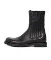 Dolce & Gabbana Black Horse Leather Mid Calf Boots Men Shoes In Black