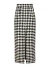 Dolce & Gabbana High Waist Houndstooth Midi Skirt In Black