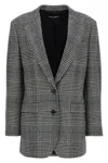 Dolce & Gabbana Grey Single-breasted Jacket With Peak Revers In Wool And Cashmere Woman