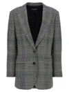 Dolce & Gabbana Grey Single-breasted Jacket With Peak Revers In Wool And Cashmere Woman In Gray