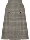 Dolce & Gabbana Pied De Poule Midi Skirt In Multicolour