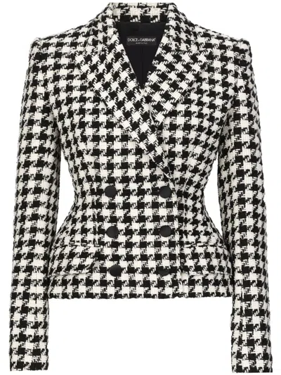 DOLCE & GABBANA PIED-DE-POULE SHORT JACKET